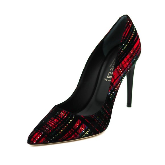 Tartan Plaid Leather Pumps Royal Stewart Heels - Picture 1 of 6